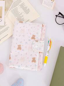 Carrying Handle Book Storage Bag Floral Book Sleeve Flower Print Large Bible Cover Cute Floral Bible Bag Book Protection Cover Large Capacity Dust Proof Book Cover Portable Dust Proof Book Cover Book Jacket Notebook/Planner Protective Case - View 4