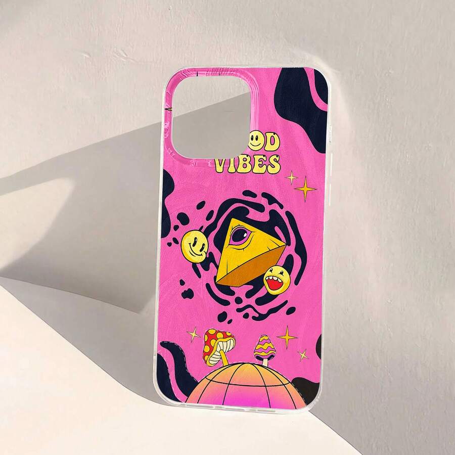 Funda para móvil Good Vibes con pirámide ocular y setas, compatible con fundas para iPhone de Apple y . Fabricada en TPU, protege eficazmente tu teléfono de golpes y caídas. - transparente - Ver 1