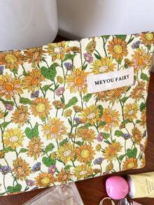 MEYOU FAIRY AGG 向日葵大容量女用化妝包，內包，便攜旅行盥洗包，手提包，多功能護膚品收納袋，女性衛生棉收納袋，送給媽媽、女友的禮物，學生筆袋 - 彩色 - 查看 5