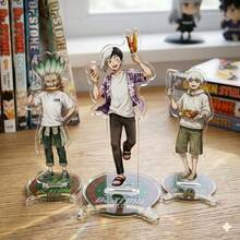 Anime Dr Stone Acrylic Stand Senku Ishigami Chibi Figure BBQ Theme Rantaro Desk Sign Plate Ornament Fans Collectible Gift Set - Multicolor - View 2