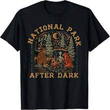 Women's National Nighttime T-Shirt, Gift For Nature Lovers, Unisex Crew Neck T-Shirt For Men And Women, All-Season Comfort, 100% High-Quality Cotton - 白色 - 查看 2