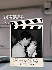 Custom Photo Car Sun Visor Clip ("Dad, Please Drive Safely") – Father's Day Gift For Dad Or Husband – Acrylic Car Accessory - Multicolor 09 - View 2