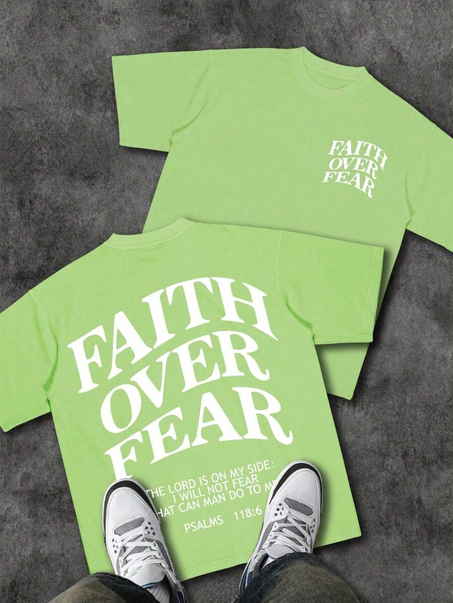 Men's Short-Sleeved Graphic T-Shirt, Urban Design, 100% Cotton, Unisex, Gift Idea For Him Or Her, Comfortable Casual Top. - 薄荷綠 - 查看 1
