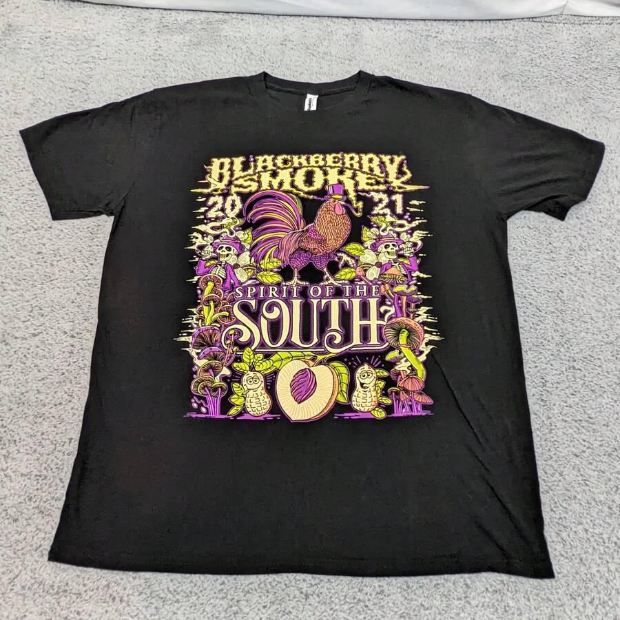 Blackberry Smoke Tour T-Shirt XL 2021 Spirit Of The South Made In USA Concert - 款式 - 查看 1