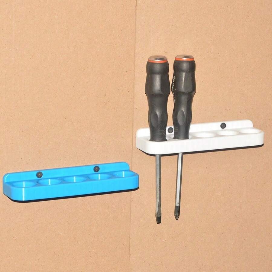 1pc Plastic Wall-Mounted Tool Rack, Screwdriver Organizer, Suitable For Garage Tool Storage And Organization. Easy Installation - 1 Item - View 1