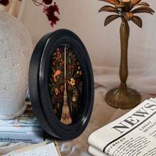 1pc 3D Black No-Drill Picture Frame, Gothic Oval Photo Frame, Suitable For Home Decor, Office Decor, Holiday Decor - 10 - View 4