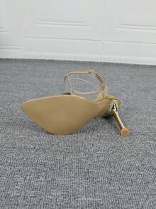 2026 Spring/Summer Fashion High Heel Pointed Toe One-Strap Gold Sandals - Gold - View 4