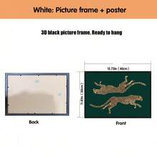 1pc, Canvas Wall Art, Framed Wall Decor, Minimalist Leopard Print Canvas Wall Art, Abstract Leopard Silhouette Poster, Emerald Green Background Aesthetic Decor, Suitable For Modern Home Decor, Room Decor, Dorm Decor, Bedroom Decor, Living Room Decor, Bathroom Decor, Kitchen Decor, Dining Room Decor, Living Room Decor, Office Decor, School Decor, Classroom Decor, Back To School Decor, Waterproof Poster, Apartment Wall Decor - Cheetah - View 12