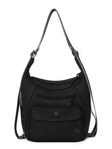 Bolso de hombro versátil y mochila de moda para mujer - Negro - Ver 3