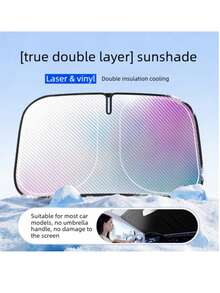 Car Specific Sunshade For Front Windshield, Portable Folding Windshield Sunshade, Front Window Heat-Insulating Windshield Protective Cover, Suitable For Most Vehicles, Easy To Store, With Thermal Insulation - A - View 12