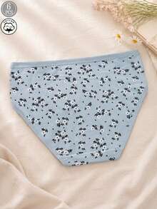 6 Pack High Waisted Cotton Briefs For Women, Soft Multipack Full Coverage Panties, Ditsy Floral Printed Ladies Daily Underpants - Multicolor - View 4