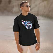 Tenn-Essee-Titans Men's T-Shirt, Soft And Stretchy Cotton, Round Neck, Comfortable Slim Fit, Breathable And Durable, Basic For Everyday Wear, Office Or Casual Outings - 黑色 - 查看 2