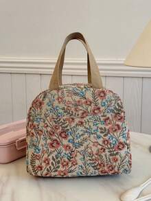 Student Portable Insulated Lunch Bag, Thickened Cute Fruit Lunch Tote With Bow And Heart Pattern - Red - View 10