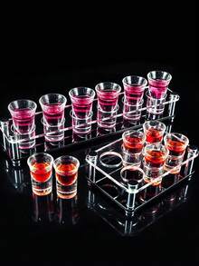Acrylic Bracket Agave 6/12/24 Holes Glass Holder, Transparency Tray, Wine Glass Shot Glass Storage Rack, Bar Whiskey Glass Base, Suitable For Party Bar Club Family Gathering Collection - View 8