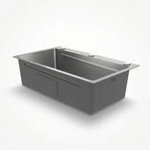 75 X 45 Cm Stainless Steel Inset Sink With Cutting Board, Additional Inner Bowl And Drainer Basket, PVD Coating, Waterfall Waste, Quiet Operation And 3 Tap Holes - 銀色 - 查看 10