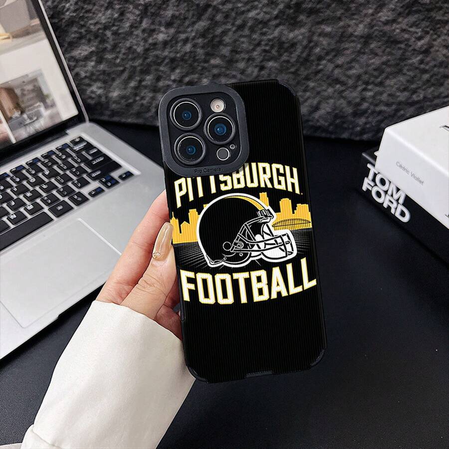 Funda de teléfono simple y reforzada, adecuada para todos los modelos de  y , funda con el logo de la ciudad de fútbol de Pittsburgh y rayas verticales para  17, 16, 15, 14, 13, 12, 11, X, Pro, Max, Plus - Diseño creativo y elegante, adecuado tanto para hombres como para mujeres, un regalo ideal para amigos, familiares, novios o novias, funda protectora anti-caídas de cobertura total, accesorio para teléfono, adecuada como regalo para novio o novia, regalo de cumpleaños. - (Un color) 1 unidad por paquete - Ver 1