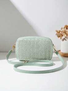 New Quilted Diamond Pattern Shoulder Crossbody Mini Bag For Women - Green - View 5