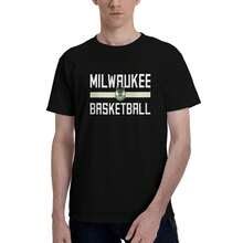 Milw-Aukee--Ks Men's T-Shirt, Soft And Stretchy Cotton, Round Neck, Comfortable Slim Fit, Breathable And Durable, Basic For Everyday Wear, Office Or Casual Outings - 黑色 - 查看 4