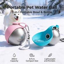 Botol Minum Hewan Peliharaan Anti Bocor 285ml dengan Mangkuk Lipat, Dispenser Portabel untuk Perjalanan untuk Anjing dan Kucing Kecil, Penggunaan Satu Tangan untuk Jalan-jalan di Luar Ruangan dan Mendaki - MultiWarna - View 7