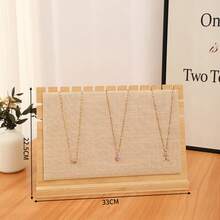 1 buah Set Stand Pajangan Perhiasan Kayu Linen, Dudukan Kalung, Tempat Anting, Rak Penyimpanan Gelang, Cocok untuk Fotografi Butik Ritel, Kombinasi yang Dapat Disesuaikan - MultiWarna - View 12