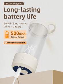 便攜式電動果汁杯 450ml 可充電果汁攪拌杯 500mAh 攪拌杯 健身旅行必備 - 彩色 - 查看 10