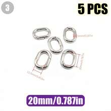 HSDOUBLE 5pcs Oval Metal Spring Hook Keychains, Suitable For Keyring Lanyards, Pet Collar Buckles, Wallet Keyring Replacement Parts - 5pcs - View 14
