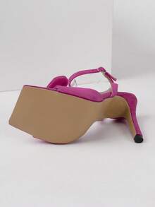 Fashionable And Elegant Women's High Heel Ankle Strap Sandals - Hot Pink - View 4