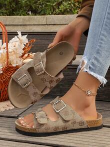 Must-Have Summer Shoes! Women's Open Toe Pearl Gladiator Sandals With Ankle Straps - Brown - View 5