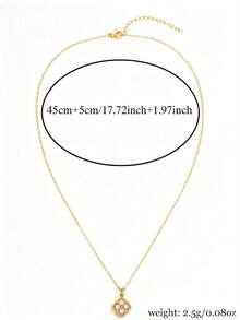 Camhanno 2 buah Kalung Wanita Stainless Steel Berlapis Emas 18K Anti Pudar, Desain Unik Bentuk Daun Semanggi Empat, Indah dan Tahan Lama, Cocok untuk Perjalanan Sehari-hari, Tahan Gores dan Aus, Rantai Tulang Selangka untuk Dipadukan - Emas - View 3