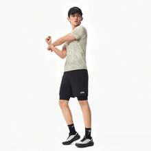 LI-NING Men's Quick Dry Sun-Protective 2-In-1 Shorts AKSW303, Breathable Anti-Chafe Outdoor Running Bottoms - Black - View 5