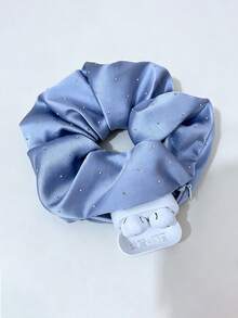 Invisible Built-In Zipper Large Capacity Storage Scrunchie, Premium Glossy Satin Rhinestone Hair Tie, Can Store Lipstick, Bluetooth Earbuds, Cash, Jewelry, Watch, Versatile Gentle Large Hair Tie For Commuting, Multiple Colors Available - Stitched Diamond Sequin Satin Braided Hairband - View 3