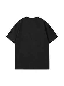 SHEIN X BATMAN Camiseta de verano para mujer con estampado retro de IP, versátil, estilo callejero Y2K, ideal para fotos urbanas, desplazamientos, viajes y fiestas informales. Negro - Negro - Ver 6