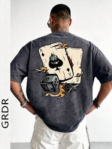 GRDR 男士时尚宽松短袖T恤 | 精致设计 | 夏季必备 | 百搭易配 | 展现你的风格 - 深灰色 - 查看 3