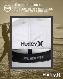 Hurley Men's Baseball Cap - Stretch Fit Lightweight Curved Bill Icon Weld Fitted Baseball Hat For Men (Sizes: S-M, L-XL) - 灰色 - 查看 5
