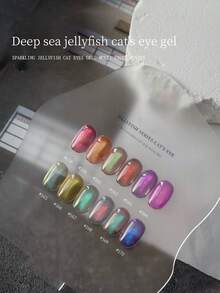 XEIJAYI 10ml 闪亮深海猫眼凝胶指甲油 - 可剥离，UV/LED 可卸，12 种颜色可选，光泽亮丽，适合 DIY 和美甲沙龙使用 - 彩色 - 查看 6