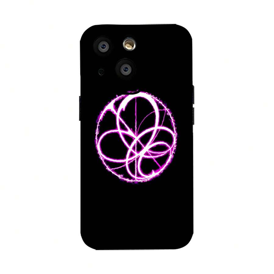 Pink Magic Circle Theme Phone Case. Compatible With Apple, , , And Honor Phones. Made Of TPU Silicone, They Offer Protection Against Bumps And Drops. - Black - View 1