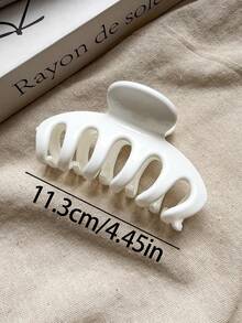 3件/1件 女款 11.2cm/4.41in 大號粉色棕色白色骨型塑膠輕量髮夾，時尚百搭高級優雅極簡純色髮飾，適用日常穿著、休閒、派對、通勤、度假、造型、洗臉、沐浴、化妝、穿搭，髮夾 - 彩色 - 查看 4