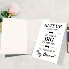 1pc, Wedding Card, Proposal Card, Will You Be My Ring Bearer? - Includes Envelope - Sets - View 5