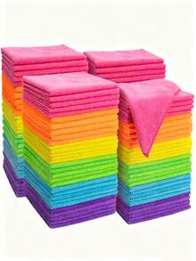 20pcs Microfiber Cleaning Cloths, 11.5 X 11.5 Inch Random Color Soft Cleaning Rags, Quick-Dry Absorbent Multi-Purpose Towels, Suitable For Kitchen, Bathroom, Glass, Home Cleaning - Multicolor - View 4