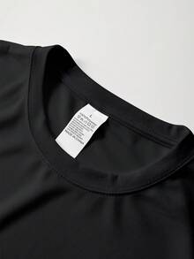 Men's Printed T-Shirt With Chinese Artistic Font, Suitable For Casual Wear In All Seasons, Summer Casual Wear, Everyday T-Shirts, Men's Printed T-Shirt. - 黑色 - 查看 3