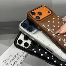 [Popular Item]New Korean Summer Design: Cute Polka Dot Soap Down Jacket Style Leather-Look Smartphone Case For IPhone 17/17 Pro/17 Pro Max/16/16 Pro/16 Pro Max. Perfect For Women. All-Model Protective Cover, Waterproof, Shockproof, Drop-Resistant, Scratch-Resistant. - Cadet Blue - View 2