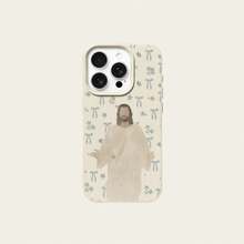 1pc TPU Material Gentle Religious Icon Bow Floral Pattern Phone Case Compatible With IPhone 17 Pro Max/17/16 Pro Max/15/13/12/11/ S20 FE/A15/S24/A55/ Note 11/Note 12/Note 13 Pro Full Coverage Shockproof Soft Protective Cover - White - View 5