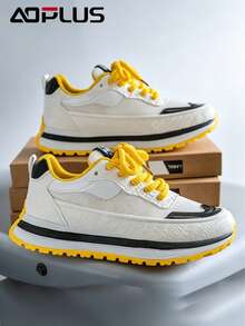 AoPlus Retro Outdoor Sports Shoes With Comfortable Breathable Memory System, Molded PU Cushioning Base, Inheriting Classic Design Aesthetics - 黃色 - 查看 4