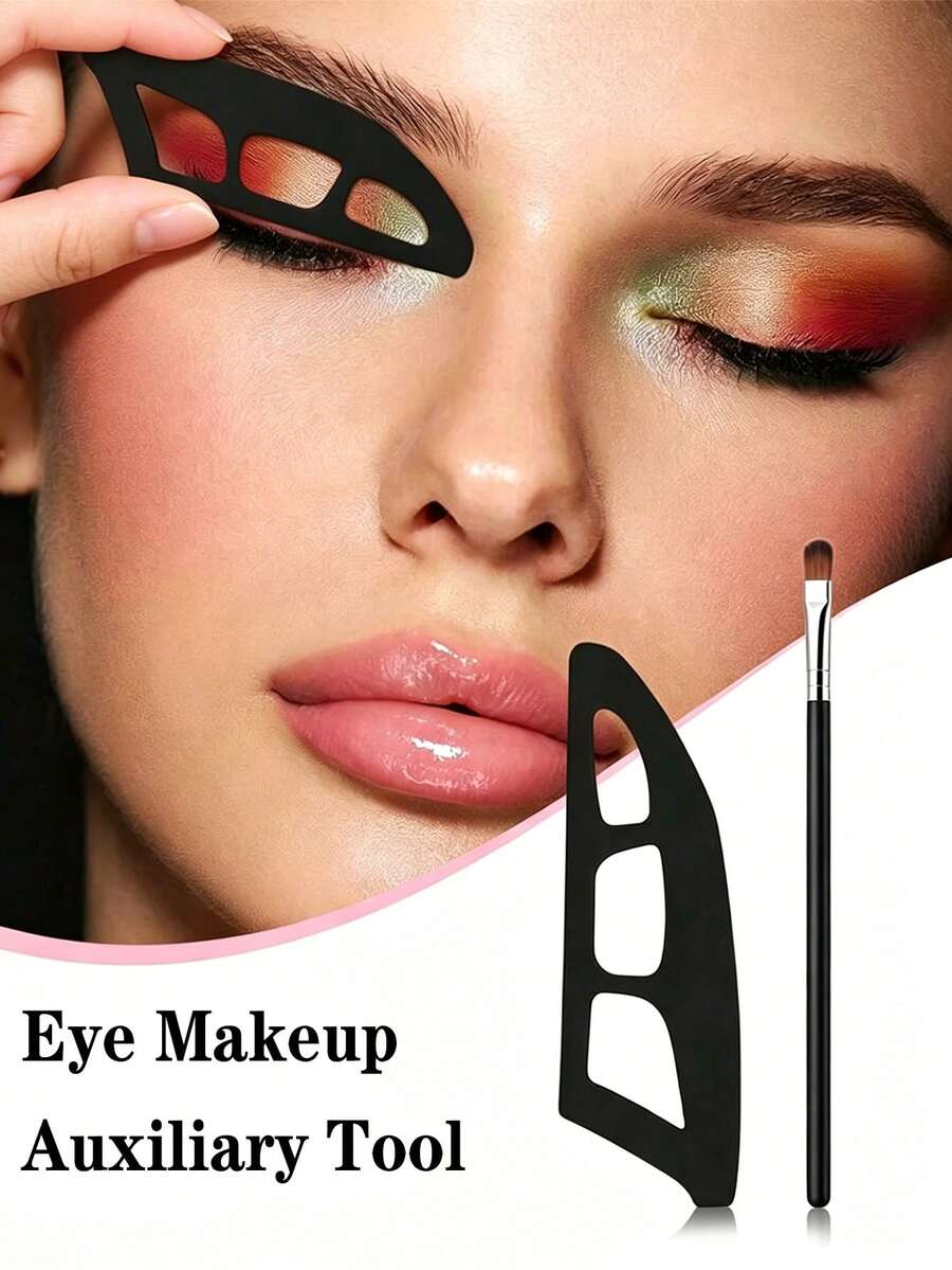 3pcs Eye Makeup Brushes, Eye Shadow Tools, Quick Makeup Template, Eye Shadow Mold, Suitable For Beginners, Easily Create Professional Makeup Effects, Anytime Anywhere,Giveaways,Travel,Cheap Stuff,Travel Essential - Multicolor - View 1