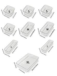 25pcs Tray Set, Clear Storage Box Set For Vanity Drawer, 4 Sizes Trays, Multi-Purpose, Suitable For Storing Cosmetics, Pens, Small Items, Perfect For Bathroom, Vanity, Office Drawer - Clear - View 15