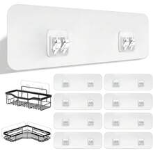 Shower Basket Adhesive Replacement Strips, Shower Rack Adhesive Strips And Stickers - Bathroom Kitchen Storage Rack Strong Adhesive Hooks - Multicolor - View 1