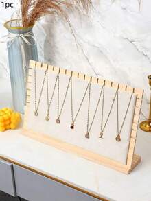 1 support d'affichage de pendentif de collier en bois amovible, présentoir à bijoux, support robuste, accessoire d'exposition, affichage et rangement, convient pour des occasions comme Noël, peut être utilisé dans les chambres, les salles de maquillage, les comptoirs à bijoux et en toute saison. - Support collier plaque support - Voir 3