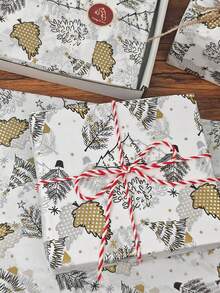 Christmas White Christmas Tree Pattern Tissue Paper, 50.8 Cm X 35.56 Cm Gift Wrapping Paper, Suitable For Christmas Weddings, Valentine'S Day Gifts, Birthday Gift Packaging, Bouquet Packaging, Gift Bag Filling, And Party Gifts - Christmas Tree - View 5