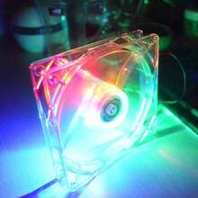 桌上型電腦機殼散熱風扇 RGB 變色燈 大尺寸 4-Pin 介面 串聯透明風扇 機殼散熱裝飾 散熱風扇 - 查看 4