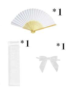 1/3/10/15/30 peças Leques de papel dobráveis minimalistas essenciais para o verão, estilos branco e colorido, leques portáteis de mão, adequados para casamento, festa, cerimónia de batismo, presentes para a noiva, decoração DIY e adereços de fotografia - Multicolorido - Ver 13